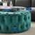 Amour Tufted Button Large Round Performance Velvet Ottoman EEI-5469-TEA