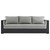 Tahoe Outdoor Patio Powder-Coated Aluminum Sofa EEI-5676-GRY-GRY