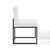 Carriage Channel Tufted Sled Base Upholstered Fabric Dining Chair EEI-3807-BLK-WHI