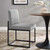 Carriage Channel Tufted Sled Base Upholstered Fabric Dining Chair EEI-3807-BLK-LGR