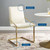 Pitch Performance Velvet Dining Armchair EEI-3799-GLD-IVO