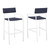 Raleigh Outdoor Patio Aluminum Bar Stool Set of 2 EEI-3963-WHI-NAV