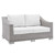 Conway Sunbrella® Outdoor Patio Wicker Rattan Loveseat EEI-3973-LGR-WHI