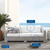 Conway Sunbrella® Outdoor Patio Wicker Rattan Sofa EEI-3974-LGR-WHI