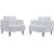 Agile Upholstered Fabric Armchair Set of 2 EEI-4079-WHI