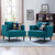 Agile Upholstered Fabric Armchair Set of 2 EEI-4079-TEA