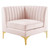Triumph Channel Tufted Performance Velvet Sectional Sofa Corner Chair EEI-3983-PNK