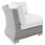 Conway Sunbrella® Outdoor Patio Wicker Rattan Round Corner Chair EEI-3979-LGR-WHI