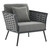 Stance 3 Piece Outdoor Patio Aluminum Sectional Sofa Set EEI-3165-GRY-CHA-SET
