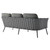 Stance 3 Piece Outdoor Patio Aluminum Sectional Sofa Set EEI-3165-GRY-CHA-SET