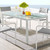 Raleigh 59" Outdoor Patio Aluminum Dining Table EEI-3576-WHI