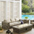 Manteo Rustic Coastal Outdoor Patio Sunbrella® Sofa and Fire Pit Set EEI-3654-LGR-BEI-SET