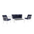 Riverside 5 Piece Outdoor Patio Aluminum Set EEI-3786-WHI-NAV