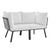 Riverside 2 Piece Outdoor Patio Aluminum Sectional Sofa Set EEI-3781-SLA-WHI