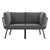 Riverside 2 Piece Outdoor Patio Aluminum Sectional Sofa Set EEI-3781-SLA-CHA