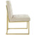 Privy Gold Stainless Steel Upholstered Fabric Dining Accent Chair EEI-3743-GLD-BEI