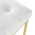 Privy Gold Stainless Steel Upholstered Fabric Dining Accent Chair EEI-3743-GLD-WHI