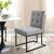Privy Black Stainless Steel Upholstered Fabric Dining Chair EEI-3745-BLK-LGR