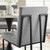 Privy Black Stainless Steel Upholstered Fabric Dining Chair EEI-3745-BLK-LGR