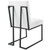 Privy Black Stainless Steel Upholstered Fabric Dining Chair EEI-3745-BLK-WHI