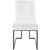 Privy Black Stainless Steel Upholstered Fabric Dining Chair EEI-3745-BLK-WHI