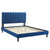 Reagan Queen Performance Velvet Platform Bed MOD-6588-NAV