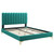 Reagan Queen Performance Velvet Platform Bed MOD-6586-TEA