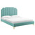 Colette Full Performance Velvet Platform Bed MOD-6888-MIN