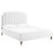 Colette Full Performance Velvet Platform Bed MOD-6889-WHI