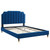 Colette Twin Performance Velvet Platform Bed MOD-6883-NAV