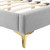 Colette Twin Performance Velvet Platform Bed MOD-6882-LGR