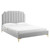 Colette Twin Performance Velvet Platform Bed MOD-6882-LGR