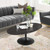 Lippa 48" Oval Artificial Marble Coffee Table EEI-4886-BLK-BLK