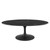 Lippa 48" Oval Artificial Marble Coffee Table EEI-4886-BLK-BLK