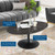 Lippa 42" Oval Artificial Marble Coffee Table EEI-4885-BLK-BLK