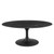 Lippa 42" Oval Artificial Marble Coffee Table EEI-4885-BLK-BLK