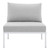 Harmony Sunbrella® Outdoor Patio Aluminum Armless Chair EEI-4959-WHI-GRY