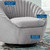 Whirr Tufted Fabric Swivel Chair EEI-5003-BLK-LGR