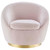 Buttercup Performance Velvet Swivel Chair EEI-5005-GLD-PNK