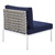 Harmony 8-Piece  Sunbrella® Basket Weave Outdoor Patio Aluminum Sectional Sofa Set EEI-4943-TAN-NAV-SET