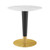 Zinque 28" Artificial Marble Dining Table EEI-5121-GLD-WHI