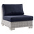 Conway Outdoor Patio Wicker Rattan 7-Piece Sectional Sofa Furniture Set EEI-5098-NAV