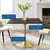 Lippa 36" Square Wood Dining Table EEI-5222-GLD-CHE