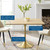 Lippa 36" Square Wood Dining Table EEI-5223-GLD-NAT