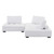 Saunter Tufted Fabric Fabric 3-Piece Sofa EEI-5206-WHI