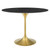 Lippa 42"  Oval Artificial Marble Dining Table EEI-5226-GLD-BLK