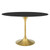 Lippa 48"  Oval Artificial Marble Dining Table EEI-5227-GLD-BLK