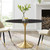 Lippa 48"  Oval Artificial Marble Dining Table EEI-5227-GLD-BLK