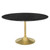 Lippa 54" Artificial Marble Dining Table EEI-5240-GLD-BLK