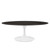 Lippa 48" Oval Artificial Marble Coffee Table EEI-5193-WHI-BLK